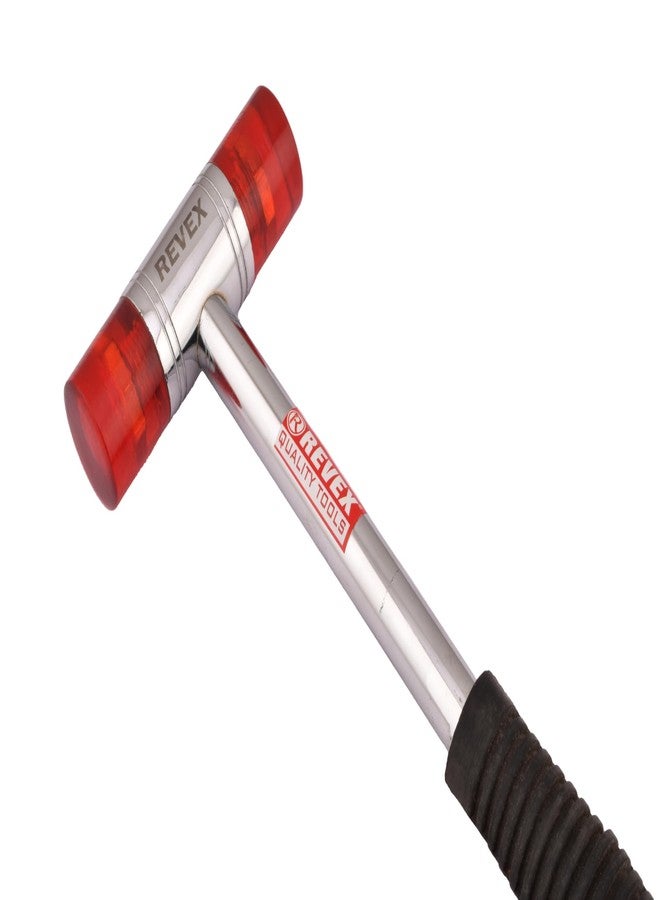 ريفيكس مطرقة ريفيكس ذات الوجه الناعم - مطرقة مطاطية مزدوجة الرأس غير قابلة للخدش، مقاس 25 مم، طول 30 سم، مناسبة لأعمال النجارة والسيارات والأعمال اليدوية والتجميع، تصميم مقاوم للصدمات مع رؤوس قابلة للاستبدال - Image 2